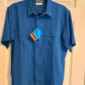 Columbia Men's Blue Button-Down Shirt